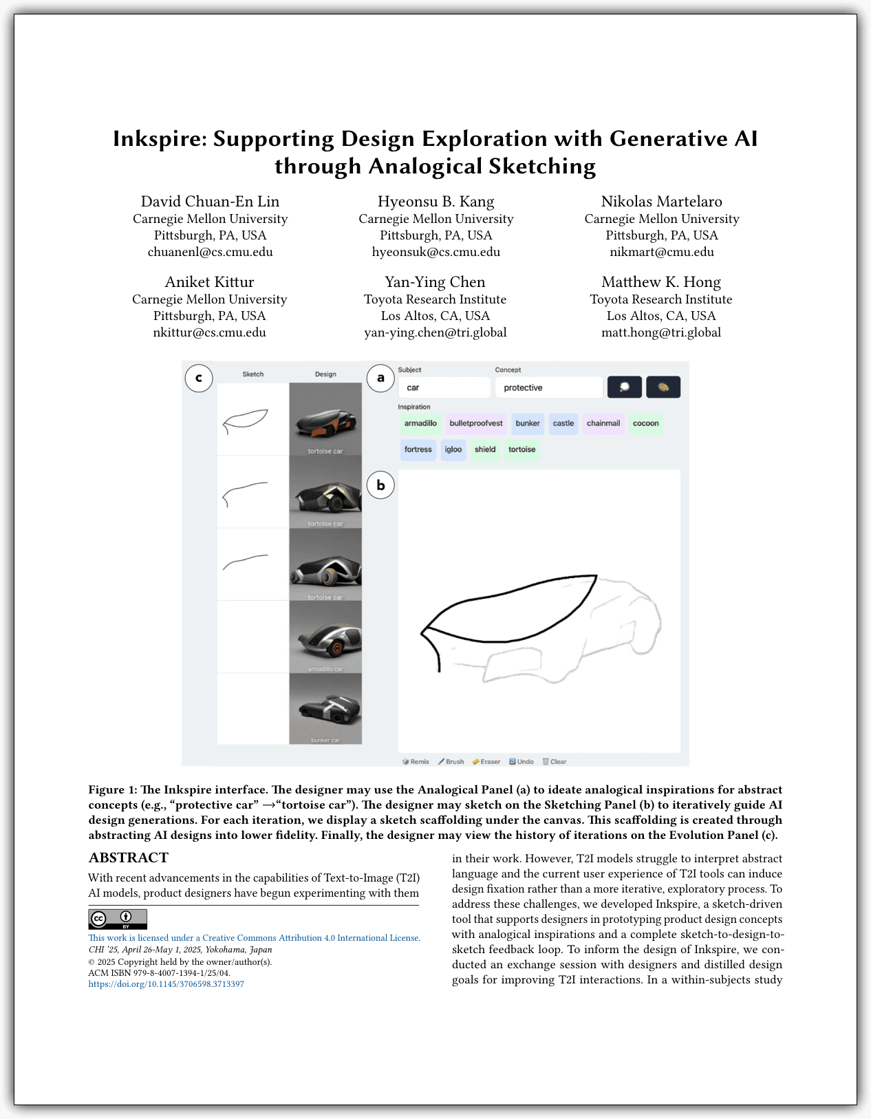 Inkspire: Supporting Design Exploration with Generative AI through Analogical Sketching