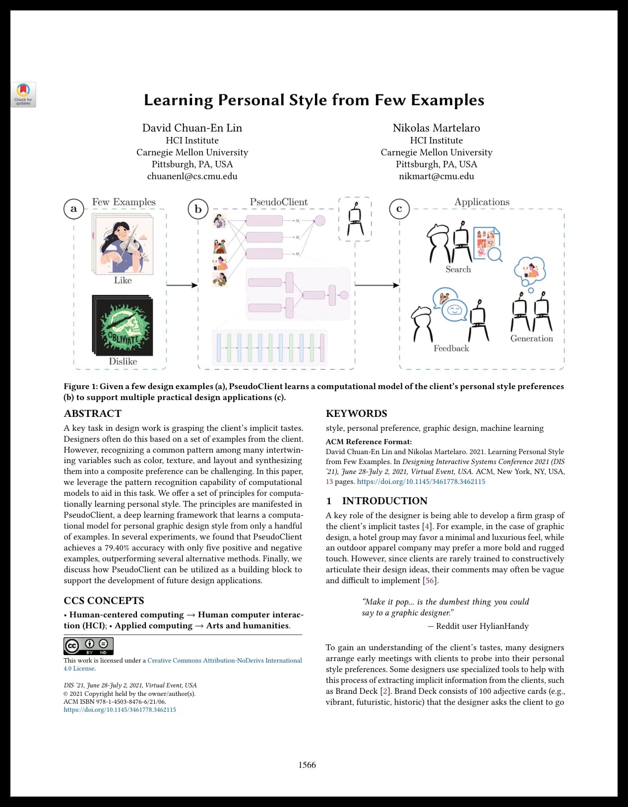 Learning Personal Style from Few Examples